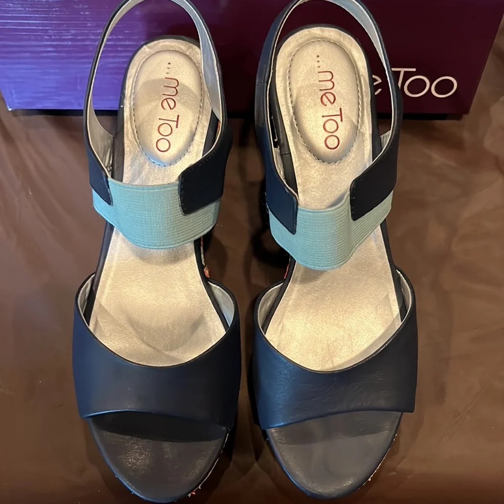New in box 7.5 wedges in navy, mint, and coral. - Picture 3 of 7